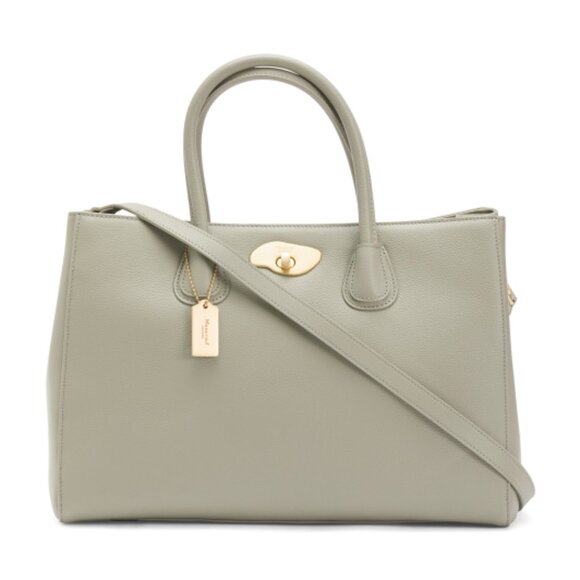 MONCRIEF LONDON Leather Tote With Pebble Clasp Fastening - Picture 1 of 4